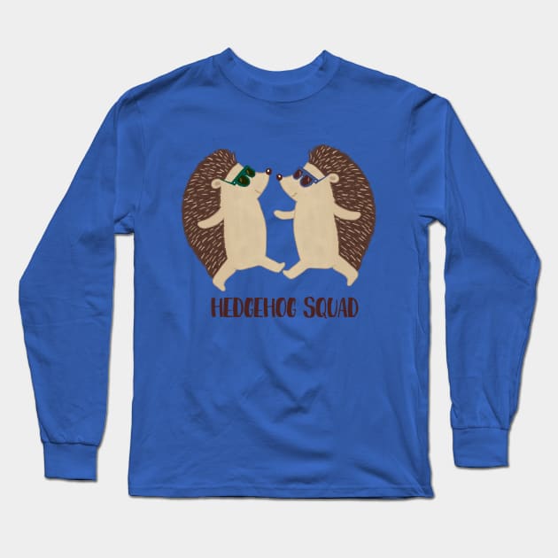 Hedgehog Squad, Funny Cute Hedgehog Lover Long Sleeve T-Shirt by Dreamy Panda Designs